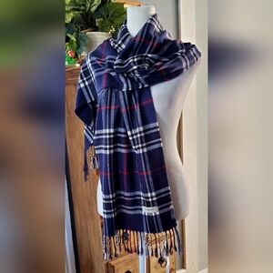 Blue and Red Really Soft Plaid Scarf.